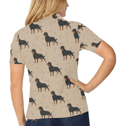 Rottweiler Pattern Print Design A01 Women's Polo Shirt