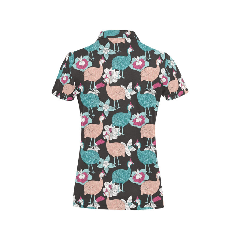 Guinea Fowl Pattern Print Design 03 Women's Polo Shirt