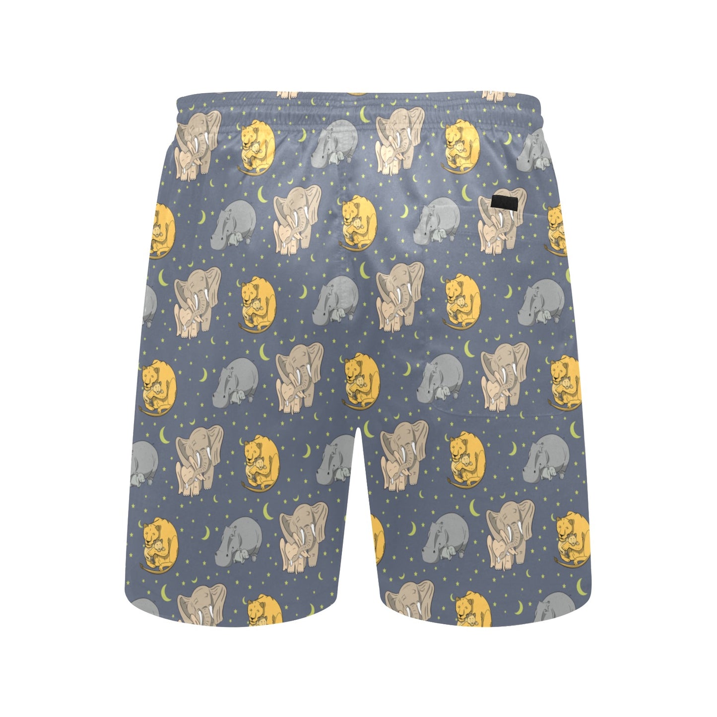 Safari Elephant Lion Print Design LKS303 Men's Swim Trunks Beach Shorts