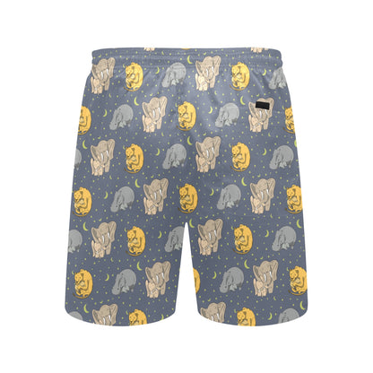 Safari Elephant Lion Print Design LKS303 Men's Swim Trunks Beach Shorts