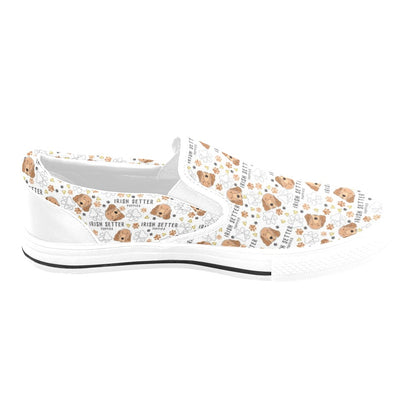 Setters Irish Print Design LKS301 White Slip Ons Canvas Women's Shoes