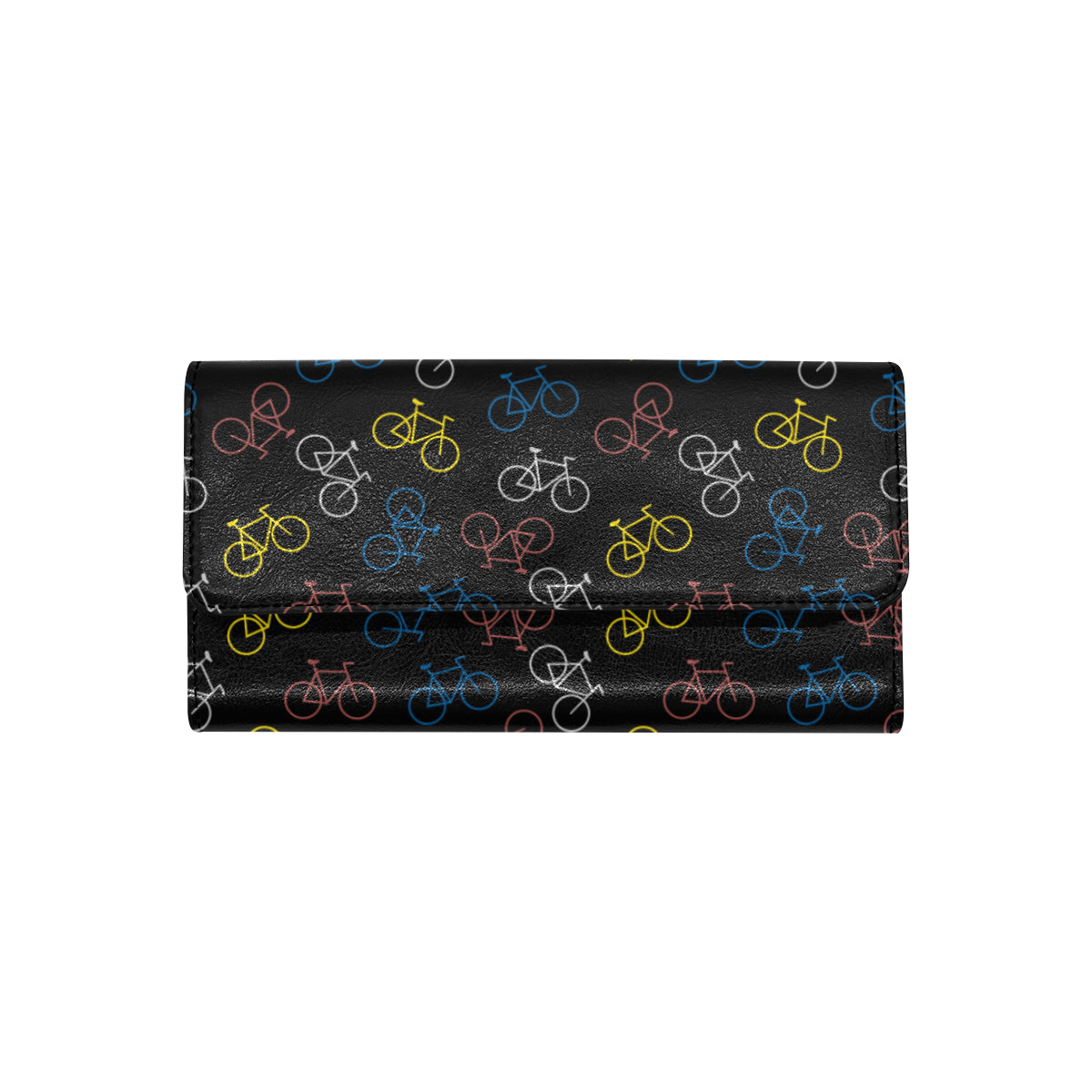 Bicycle Pattern Print Design 03 Women's Trifold Wallet