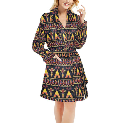 Totem Pole Design Women's Fleece Robe