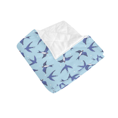 Swallow Bird Pattern Print Design 06 Premium Quilt
