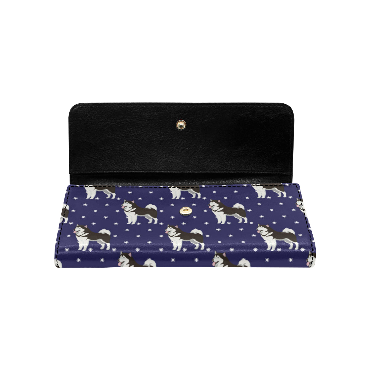 Alaskan Malamute Pattern Print Design 04 Women's Trifold Wallet