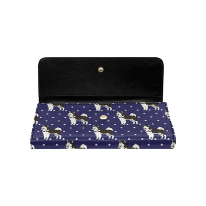 Alaskan Malamute Pattern Print Design 04 Women's Trifold Wallet