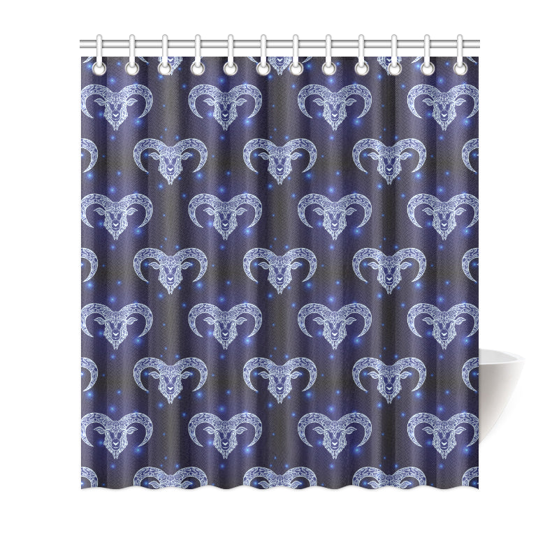 Aries Zodiac Pattern Print Design 01 Shower Curtain