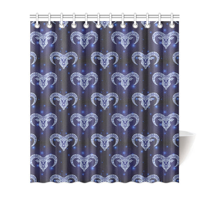 Aries Zodiac Pattern Print Design 01 Shower Curtain