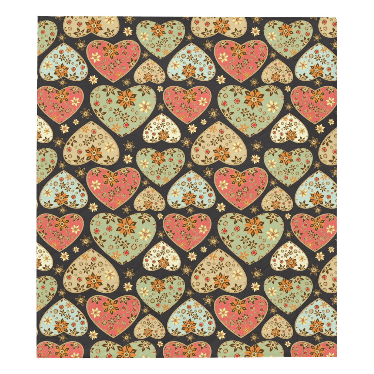 Heart Boho Pattern Print Design HE04 Premium Quilt