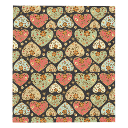 Heart Boho Pattern Print Design HE04 Premium Quilt