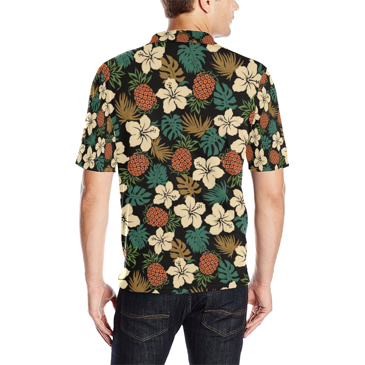 Hawaiian Themed Pattern Print Design H08 Men Polo Shirt