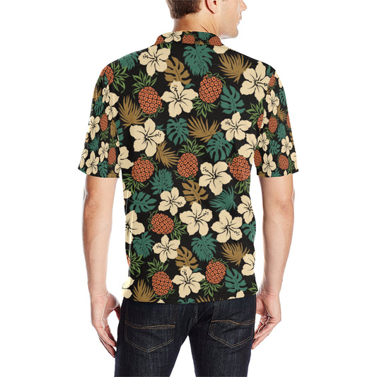 Hawaiian Themed Pattern Print Design H08 Men Polo Shirt