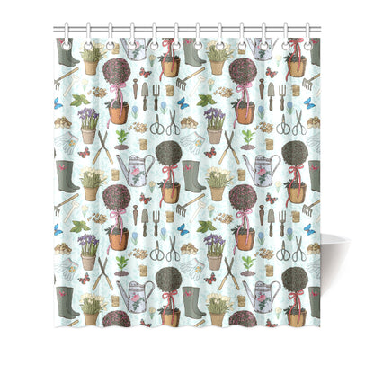 Gardening Pattern Print Design G01 Shower Curtain