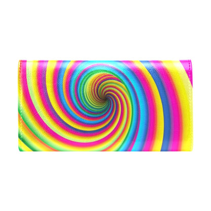 Vortex Twist Swirl Rainbow Design Women's Trifold Wallet