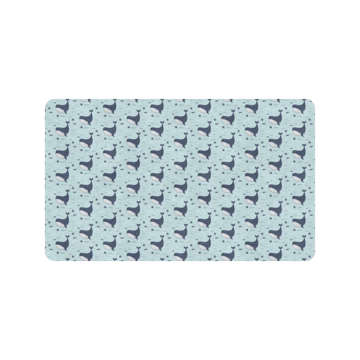 Whale Cute Design Themed Print Rubber Doormat