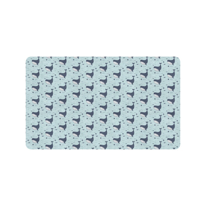 Whale Cute Design Themed Print Rubber Doormat