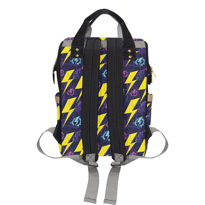 Lightning Thunder Pattern Print Design 01 Diaper Bag Backpack