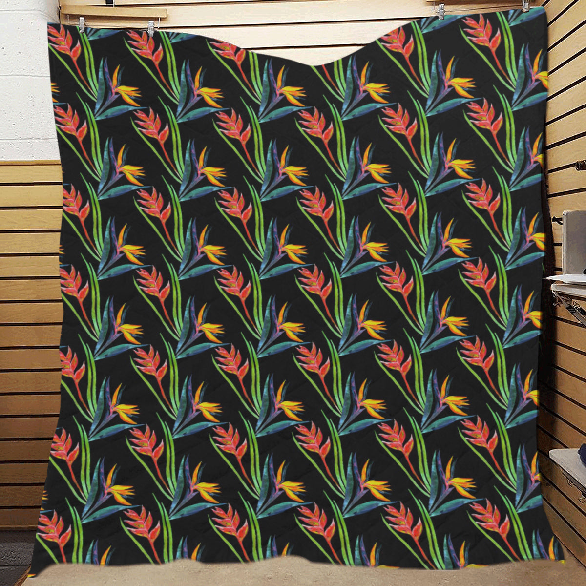 Heliconia Pattern Print Design HL04 Premium Quilt
