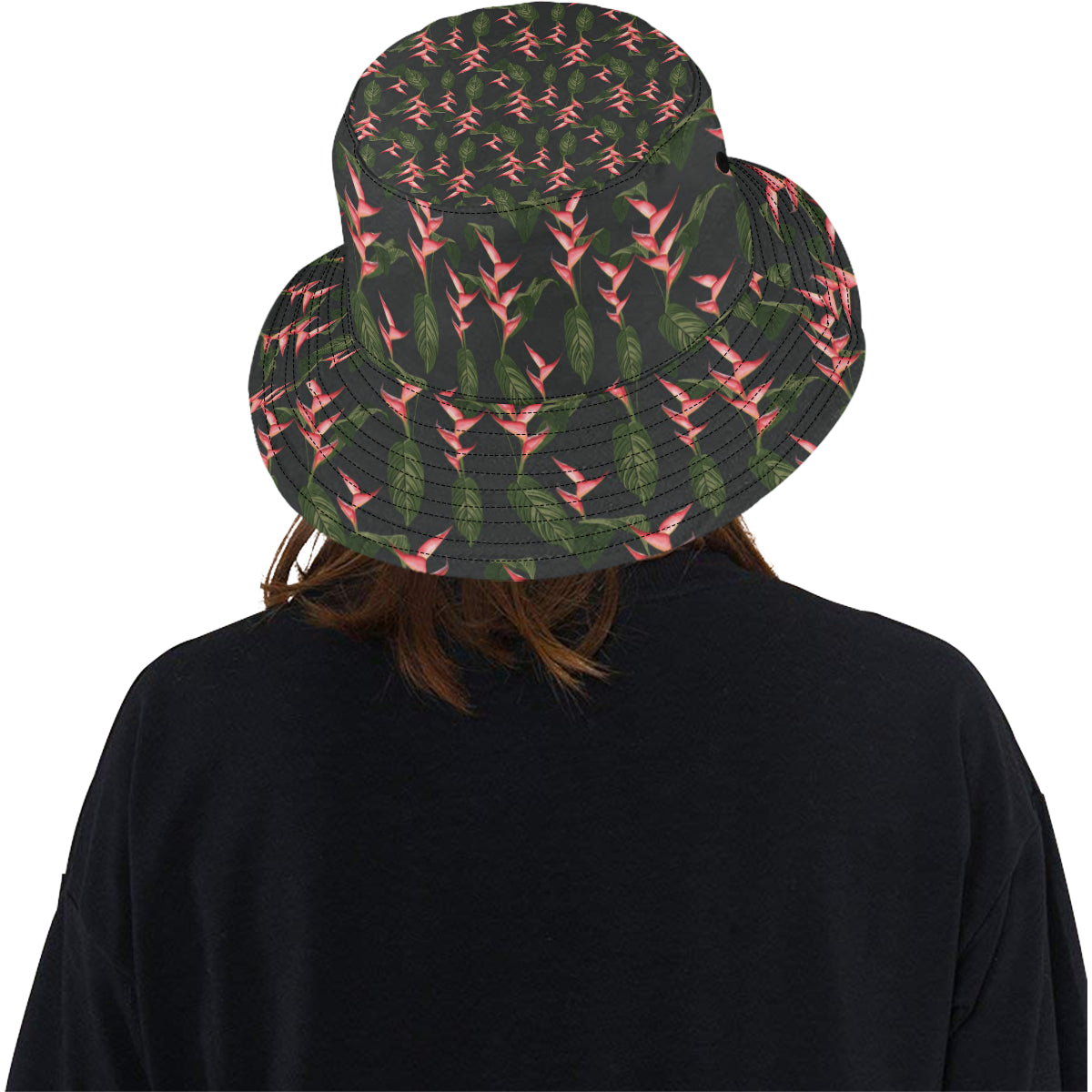 Heliconia Pattern Print Design HL07 Unisex Bucket Hat