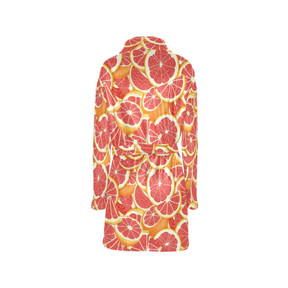 Grapefruit Pattern Print Design GF02 Women's Fleece Robe