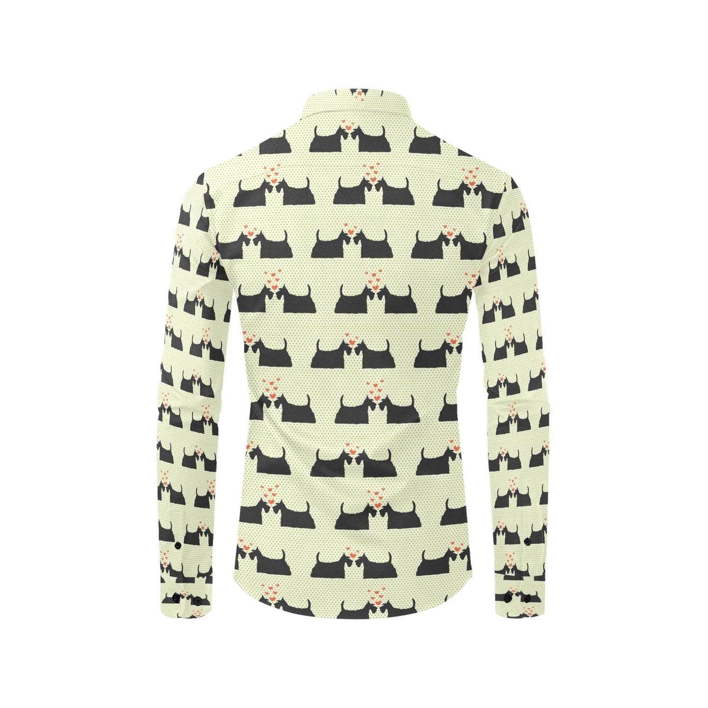 Scottish Terriers Print Design LKS304 Men's Long Sleeve Dress Shirt