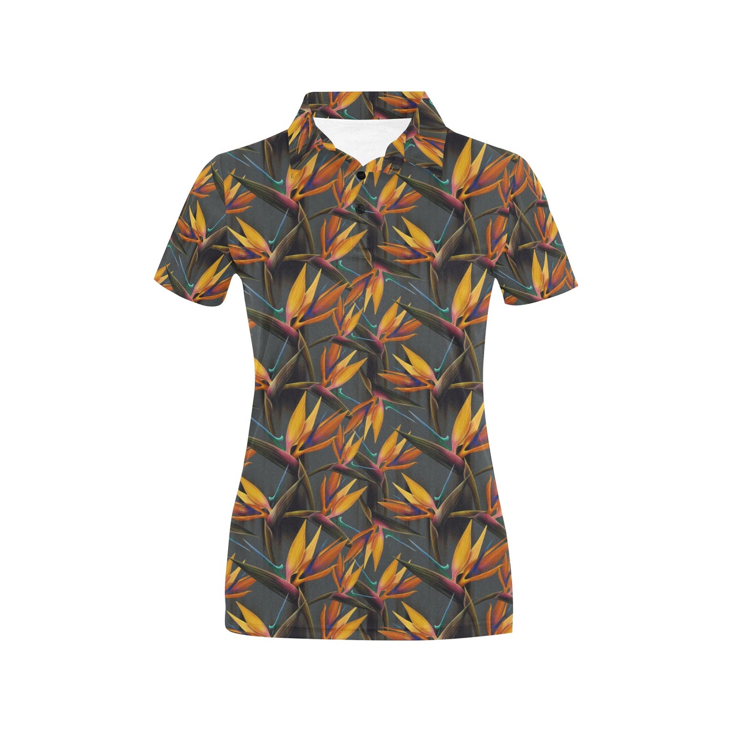 Bird Of Paradise Pattern Print Design 01 Women's Polo Shirt
