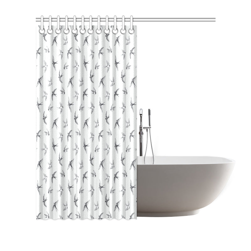 Swallow Bird Pattern Print Design 04 Shower Curtain