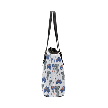 Koala Australia Day Themed Design Leather Tote Bag