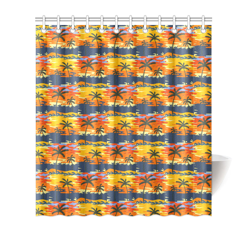 Palm Tree Pattern Print Design PT010 Shower Curtain