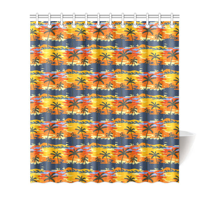 Palm Tree Pattern Print Design PT010 Shower Curtain