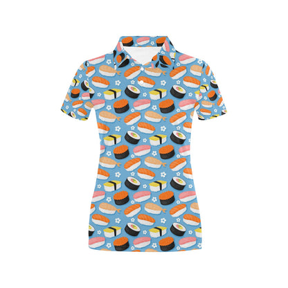Sushi Print Design LKS304 Women's Polo Shirt