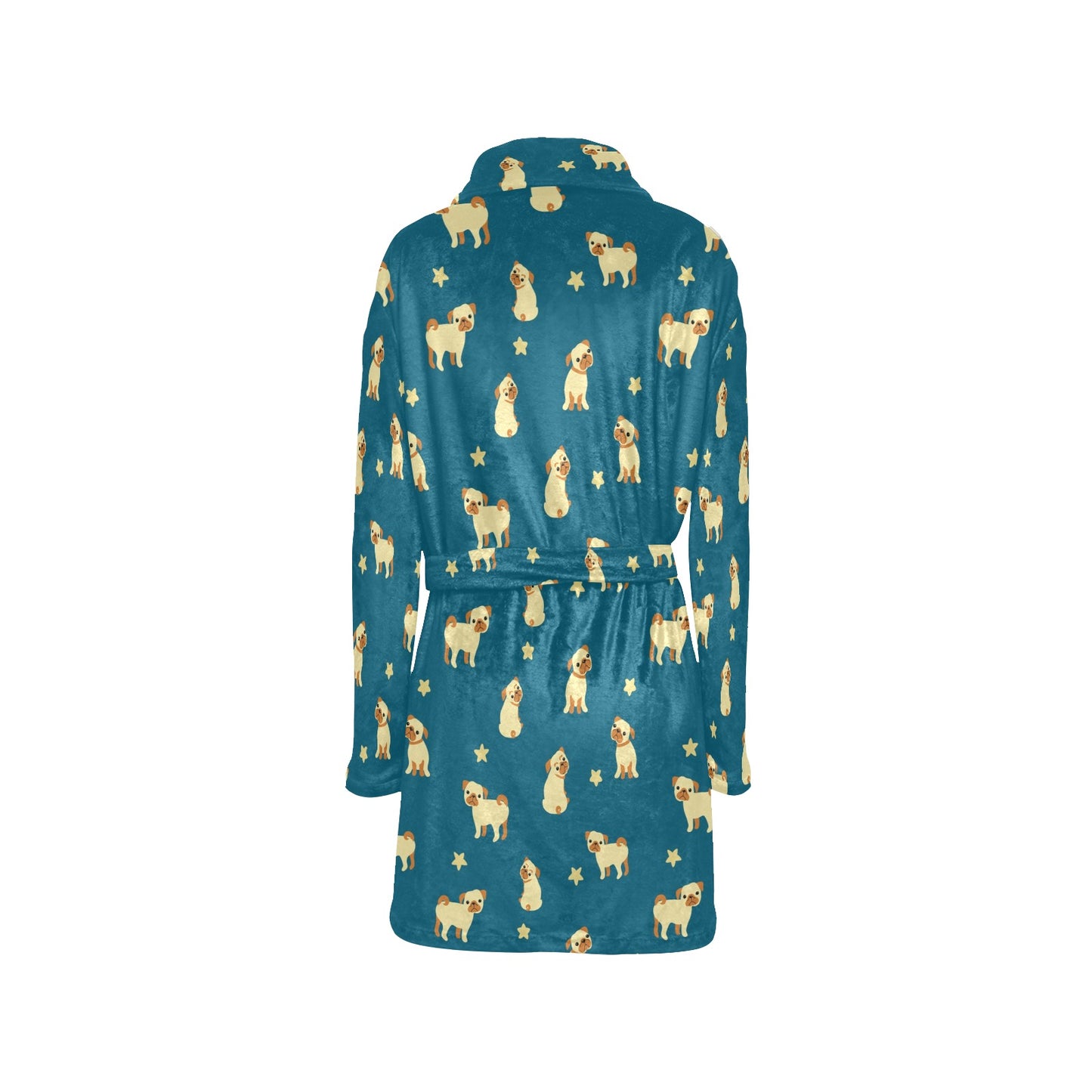 Pug Pattern Print Design A06 Women's Fleece Robe