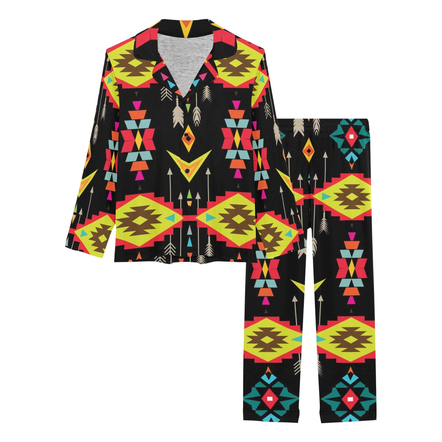 Native Pattern Print Design A05 Women's Long Pajama Set