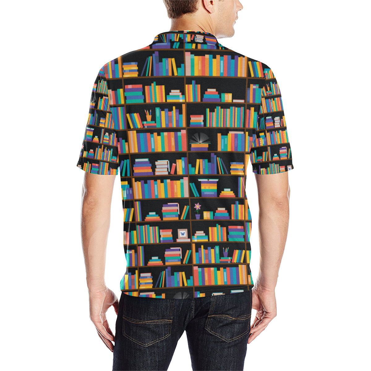 Book Pattern Print Design 05 Men Polo Shirt