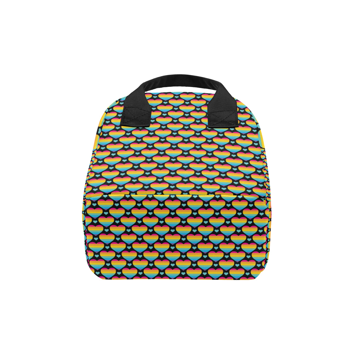 Rainbow Heart Print Pattern Insulated Lunch Bag