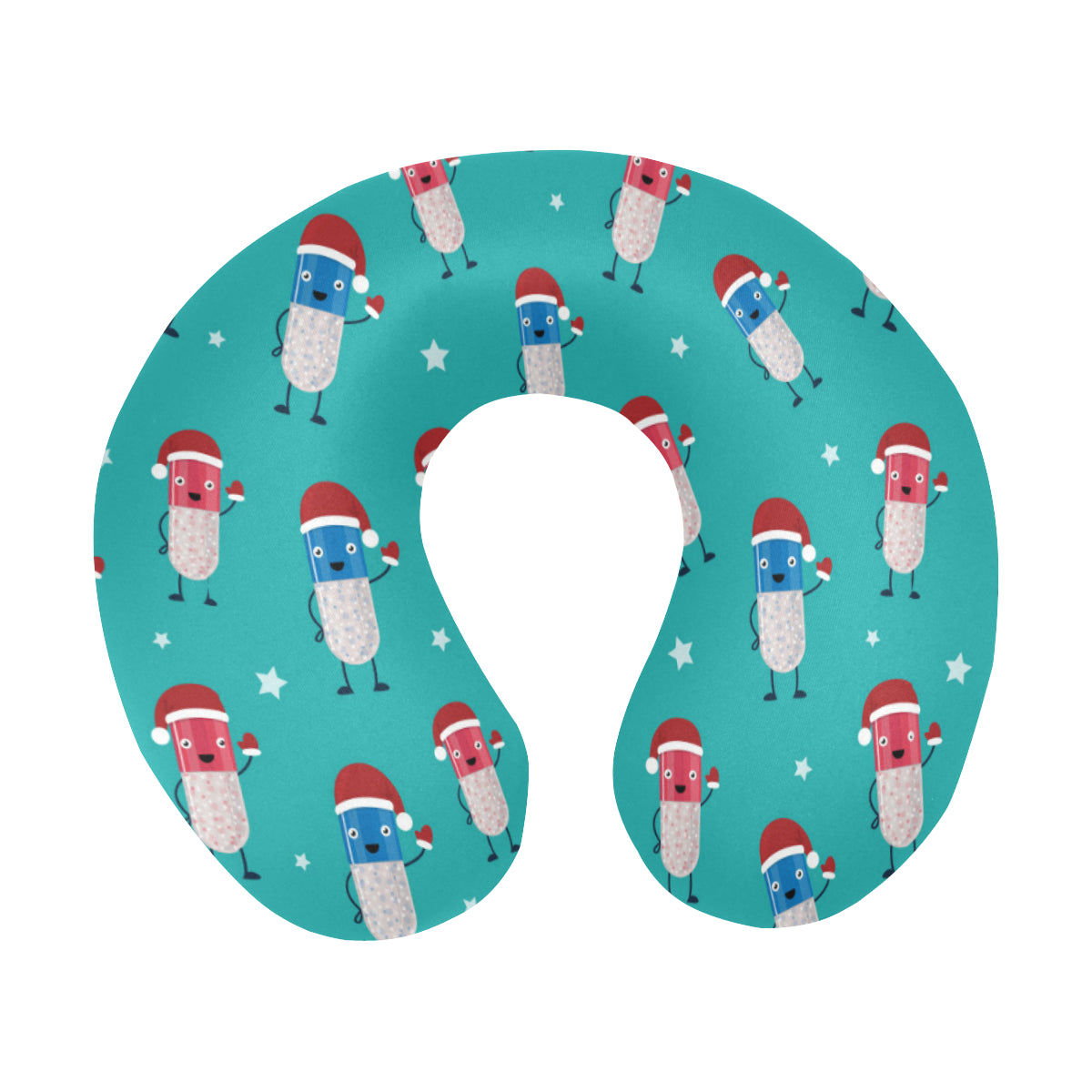 Pill Pattern Print Design A03 U-Shaped Travel Neck Pillow