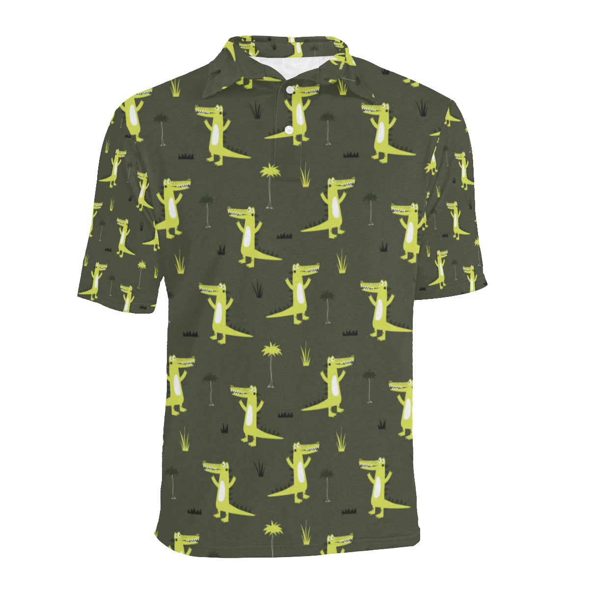 Alligator Pattern Print Design 05 Men Polo Shirt