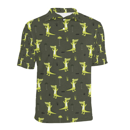 Alligator Pattern Print Design 05 Men Polo Shirt