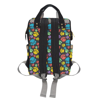 Paw Colorful Print Diaper Bag Backpack