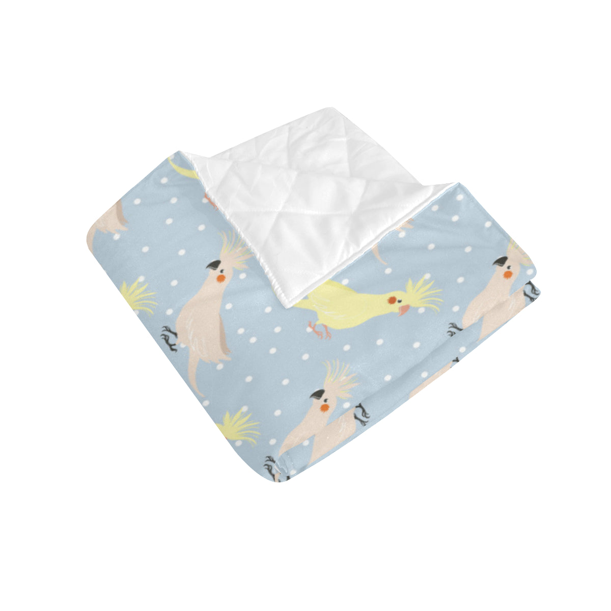 Cockatiel Pattern Print Design 03 Premium Quilt