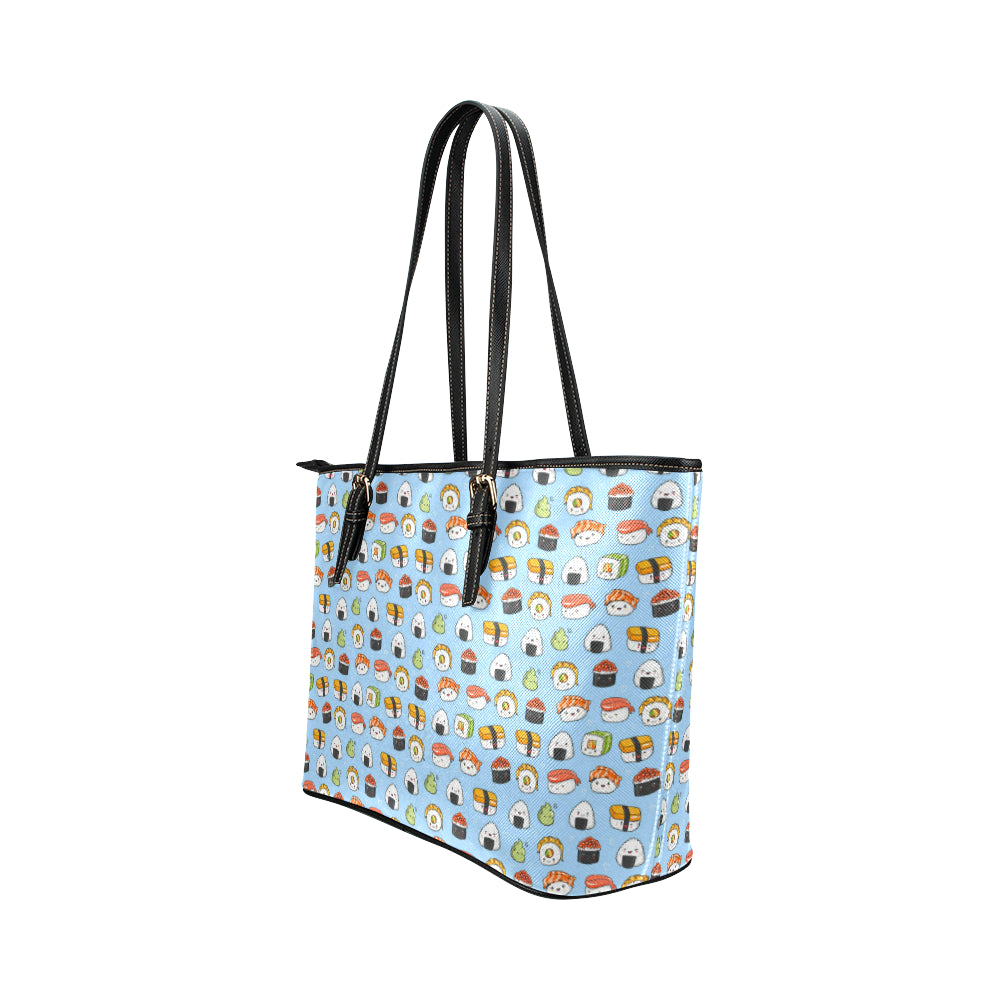 Sushi Cartoon Design Leather Tote Bag