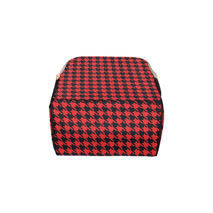 Houndstooth Red Pattern Print Design 03 Diaper Bag Backpack
