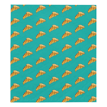 Pizza Pattern Print Design A03 Premium Quilt