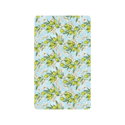 Elegant Olive Floral Print Rubber Doormat