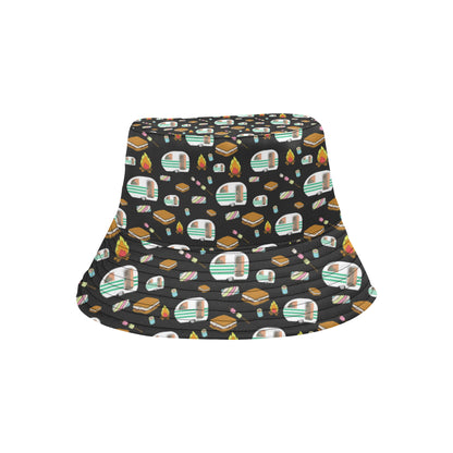 Camper marshmallow Camping Design Print Unisex Bucket Hat
