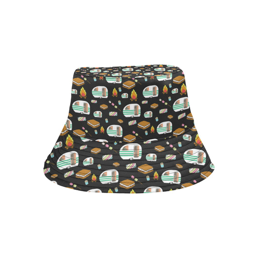 Camper marshmallow Camping Design Print Unisex Bucket Hat
