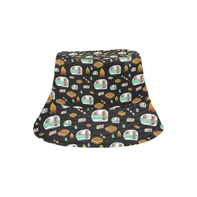 Camper marshmallow Camping Design Print Unisex Bucket Hat