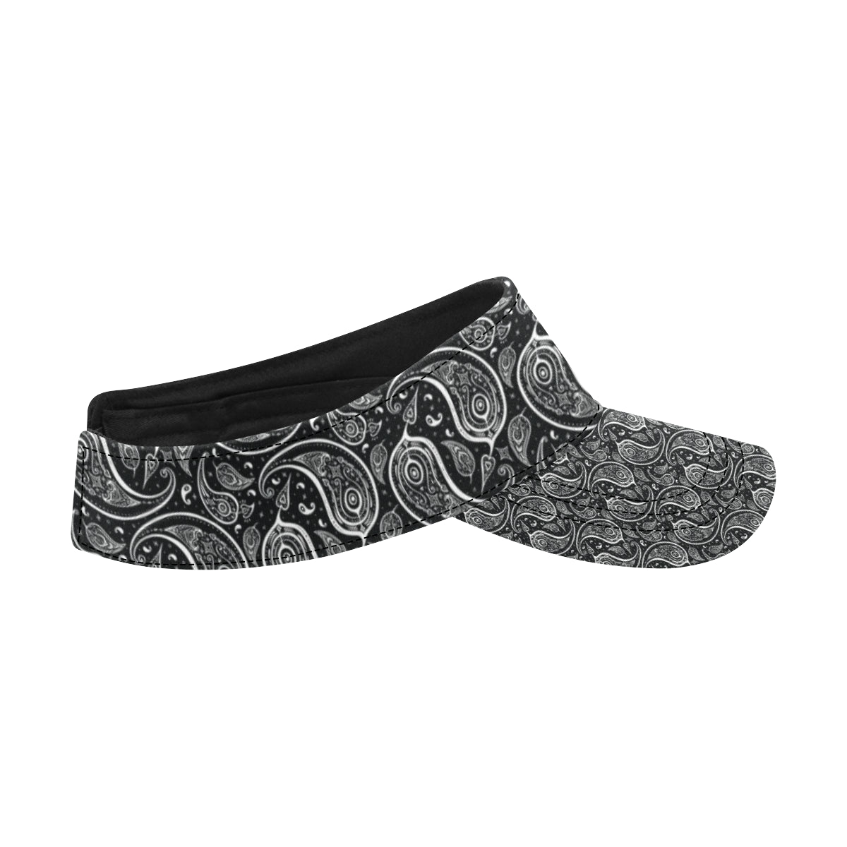 Paisley Black Design Print Unisex Sun Visor