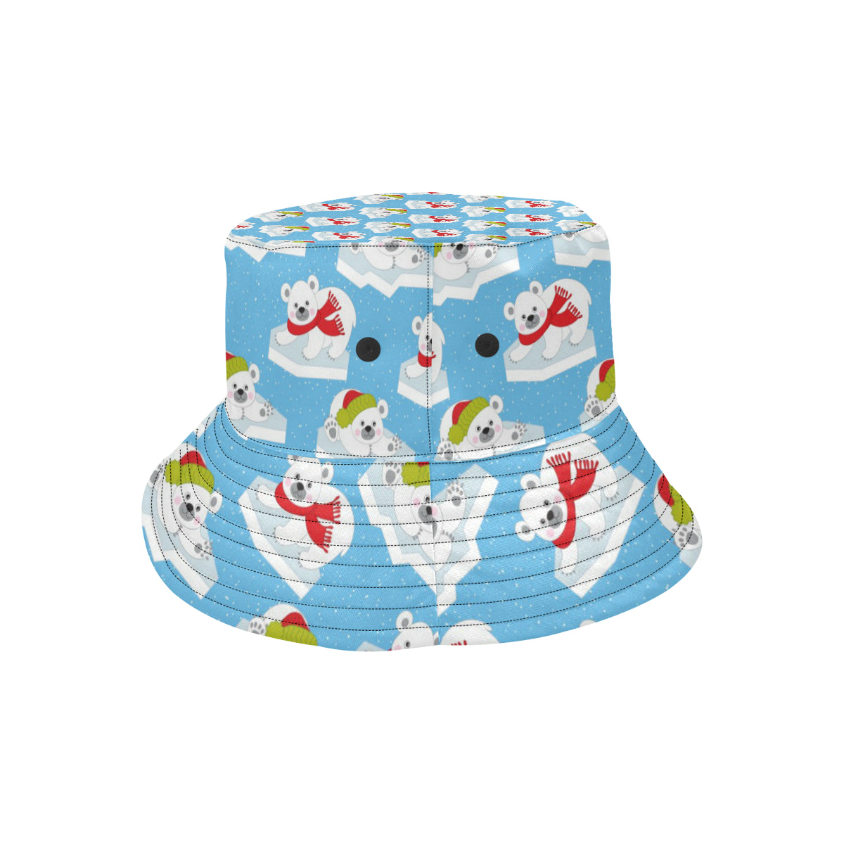Polar Bear Pattern Print Design PB06 Unisex Bucket Hat