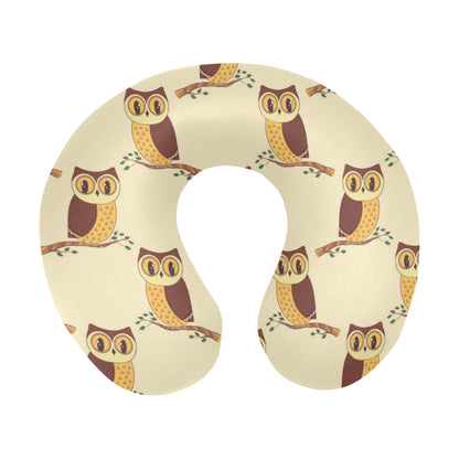 Owl Pattern Print Design A07 U-Shaped Travel Neck Pillow